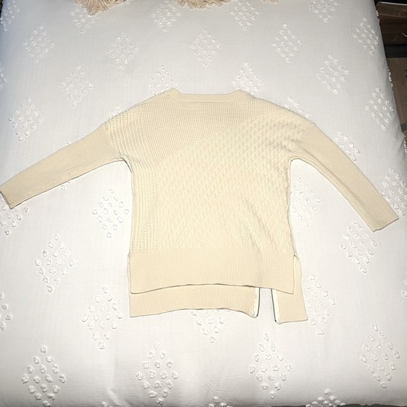 Cream Sweater w/ Side Zip - Picture 2 of 3